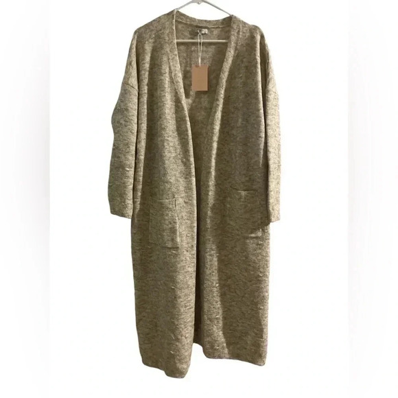 Frnch Paris Lamia Beige Open Front Cardigan Sweater - Size S/M - Picture 1 of 6